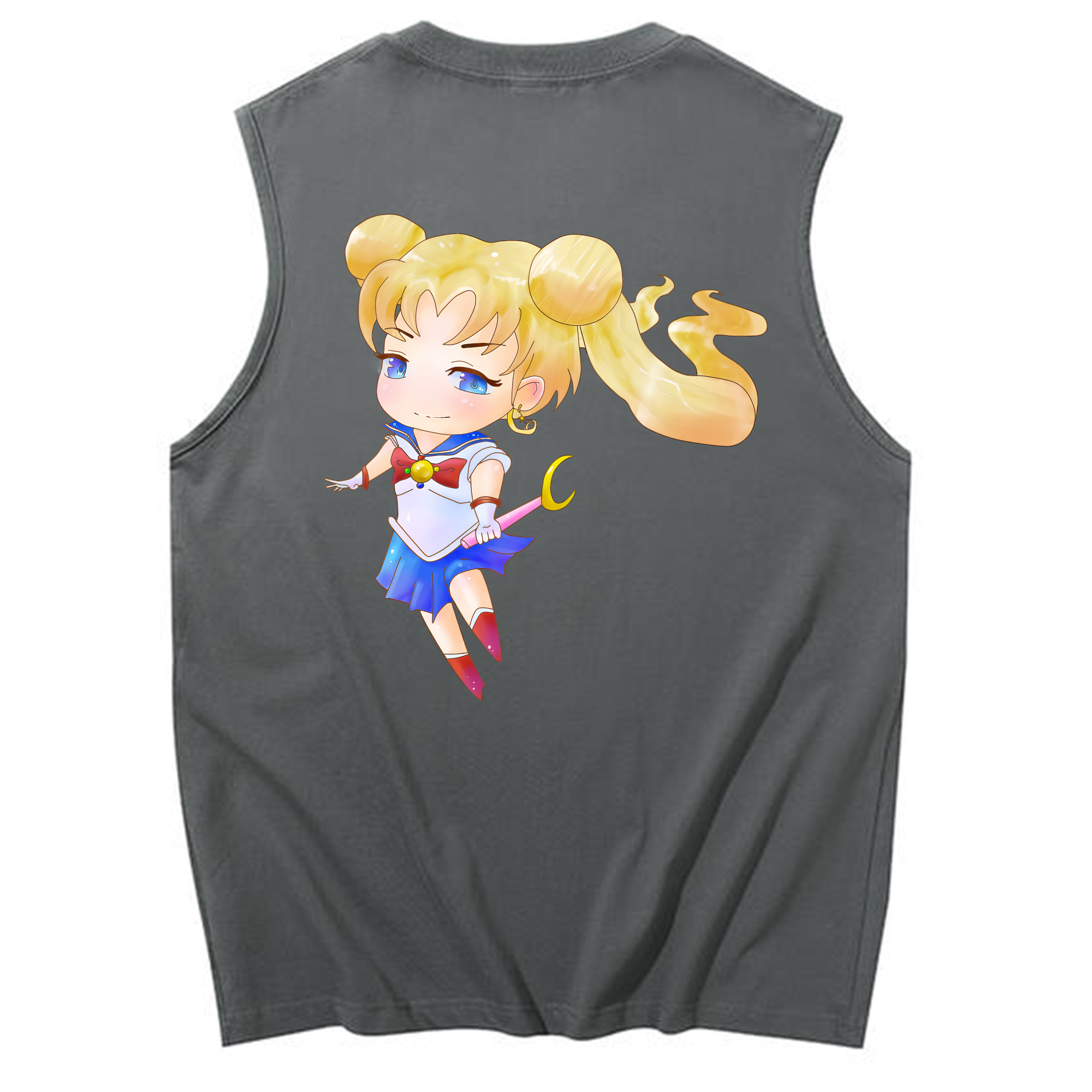 （画像用） 美少女戦士セーラームーン 愛野 美奈子 あいの みなこ Sailor Moon Aino Minako コットン100％タンクトップ（背面プリント）